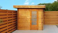 Woodpro Speuld Tuinhuis 250x200 cm 28 mm vuren blank- Plat dak- Onbehandeld vurenhout- Woodpro