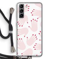 Hands pink: Samsung Galaxy S21 Transparant Hoesje met koord