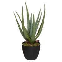 Atmosphera Aloe vera kunstplant in pot van cement 42 cm - Nepplanten