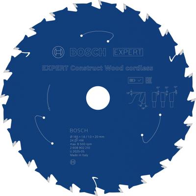 Bosch Accessoires EXPERT Construct Wood cordless Cirkelzaagblad | 165 x 1,6/1 x 20 mm | T24 - 2608902210