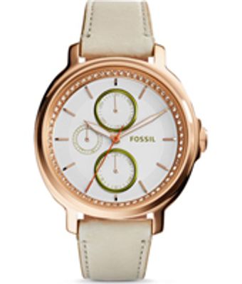 Horlogeband Fossil ES3930 Leder Beige 18mm