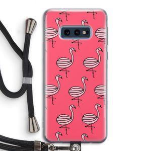 Flamingo: Samsung Galaxy S10e Transparant Hoesje met koord