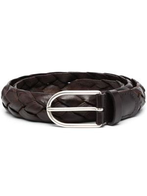 Dell'oglio ceinture en cuir tressé - Marron