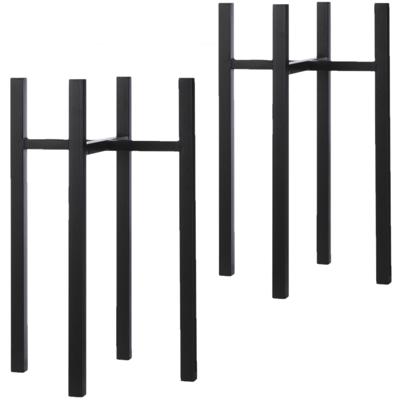 Mica Decorations - 2x - bloempot plantenpot standaard / verhoger - zwart - B34 x H71 cm - metaal