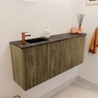 Toiletmeubel Mondiaz Joya Dlux | 101.6 cm | Meubelkleur Dusk | Faye wastafel Lava Wasbak Links | 1 kraangat