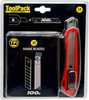 Afbreekmes 18 mm + 100 reservemesjes ToolPack 336.020