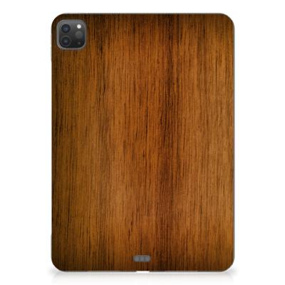 iPad Pro 11 (2024) Silicone Tablet Hoes Donker Hout