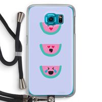 Smiley watermeloen: Samsung Galaxy S6 Transparant Hoesje met koord