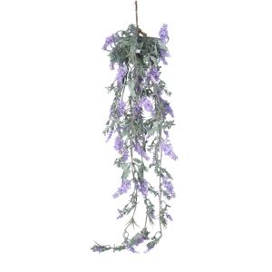 Decoris Lavendel Bloemen slinger - 1x stuks - lichtpaars - kunstplanten - 80 cm