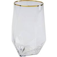 Kare Waterglas Diamond Gold Rim