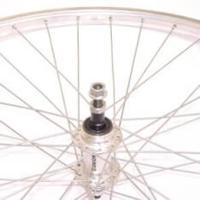 Roland achterwiel 28 vast freewh alu as26 zilver zink spk