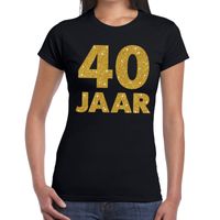 40 jaar goud glitter t-shirt zwart dames