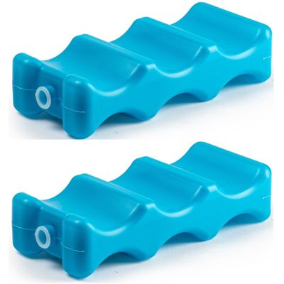 4x stuks koelelementen voor speciaal voor blikjes 22 x 9 cm blauw