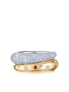 KWIAT anneau Cobblestone en or blanc et jaune 18ct serti de diamants