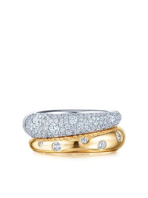 KWIAT anneau Cobblestone en or blanc et jaune 18ct serti de diamants