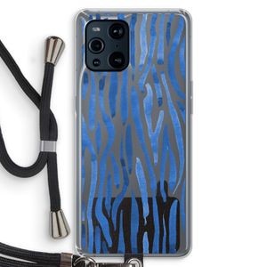 Blauwe nerven: Oppo Find X3 Transparant Hoesje met koord