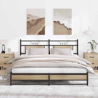 Bedframe zonder matras metaal sonoma eikenkleurig 180x200 cm