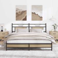 Bedframe zonder matras metaal sonoma eikenkleurig 180x200 cm