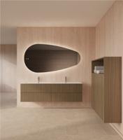 Spiegel Gliss Design Thalia Organisch 160 x 82 cm Incl. Spiegelverwarming en Indirect LED-verlichting Rondom