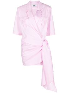 MSGM robe-chemise en coton à rayures - Rose