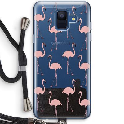Anything Flamingoes: Samsung Galaxy A6 (2018) Transparant Hoesje met koord