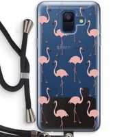 Anything Flamingoes: Samsung Galaxy A6 (2018) Transparant Hoesje met koord