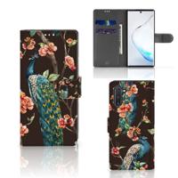 Samsung Galaxy Note 10 | Telefoonhoesje | Met pasjeshouder | Pauw met Bloemen Samsung Galaxy Note 10 | Telefoonhoesje | Met pasjeshouder | Pauw met Bloemen