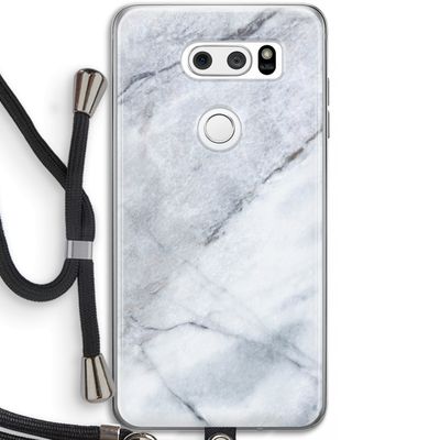 Witte marmer: LG V30 Transparant Hoesje met koord