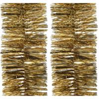 Decoris Kerstslingers- 4x -guirlande - goud - glanzend lametta - 270cm