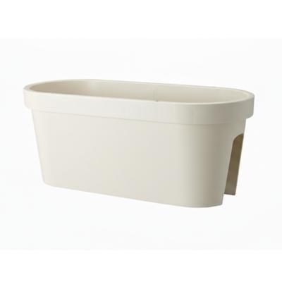 Balkon plantenpot / bloempot - cr?mewit - 60 x 25 cm - ovaal - kunststof - buiten / tuin potten