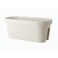 Balkon plantenpot / bloempot - cr?mewit - 60 x 25 cm - ovaal - kunststof - buiten / tuin potten