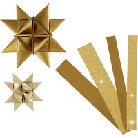 Vivi Gade Papieren vlechtstroken, l: 44+78 cm, b: 15+25 mm, d 6,5+11,5 cm, glitter,vernis, goud, 40 stroken/ 1 doos