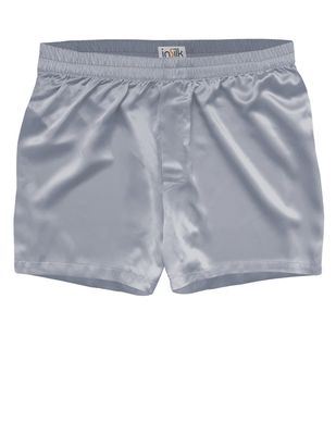 Zijden Boxershort inSilk Collection, Kleur Zilvergrijs, Maat Medium