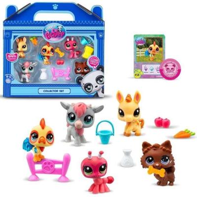BANDAI - Littlest Pet Shop - Verzamelset Boerderij Thema - 5 Dieren en Accessoires - BF00510