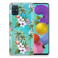 Samsung Galaxy A51 TPU Hoesje Flamingo Palms