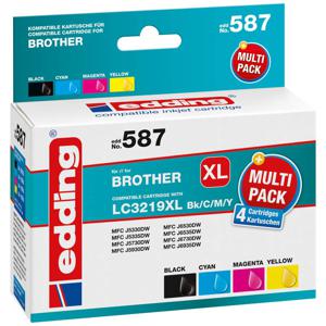 Edding Inktcartridge vervangt Brother LC3219XL Bk/C/M/Y Compatibel Combipack Zwart, Cyaan, Magenta, Geel EDD-587 18-587