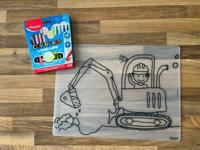 Herkleurbare placemat Graafmachine
