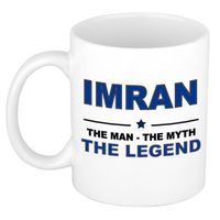 Naam cadeau mok/ beker Imran The man, The myth the legend 300 ml - Naam mokken