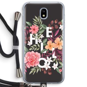 Hello in flowers: Samsung Galaxy J5 (2017) Transparant Hoesje met koord