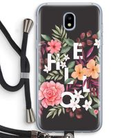 Hello in flowers: Samsung Galaxy J5 (2017) Transparant Hoesje met koord