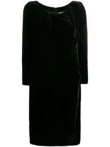 Saint Laurent Pre-Owned robe en velours à design froncé - Noir