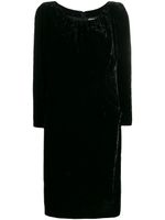 Saint Laurent Pre-Owned robe en velours à design froncé - Noir - thumbnail