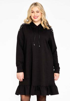 Yoek Sweater-jurkS | Zwart | Maat 50/52