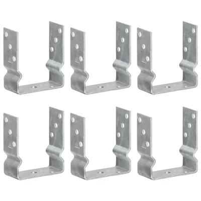 VidaXL Grondankers 6 st 12x6x15 cm gegalvaniseerd staal zilverkleurig
