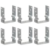 VidaXL Grondankers 6 st 12x6x15 cm gegalvaniseerd staal zilverkleurig VidaXL Grondankers 6 st 12x6x15 cm gegalvaniseerd staal zilverkleurig
