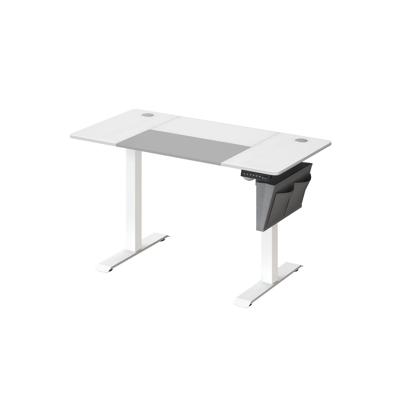 In hoogte verstelbaar bureau met geheugenfunctie, Basis wit + duifgrijs / 60 x 120 cm