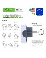 Q2 Power 1.100110 Reisadapter Wereld-naar-europa Usb Geaard - thumbnail