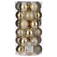 30x Kunststof kerstballen goud 6 cm
