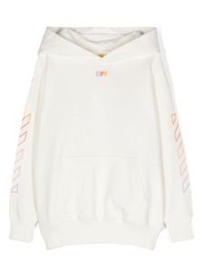 Off-White Kids hoodie à rayures Diag - Blanc