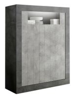 Opbergkast Urbino 144 cm hoog in Oxid met grijs beton